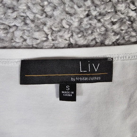 Liv by Habitat Tank Top Womens Small White Ruched Sided Long Essential - Picture 4 of 11